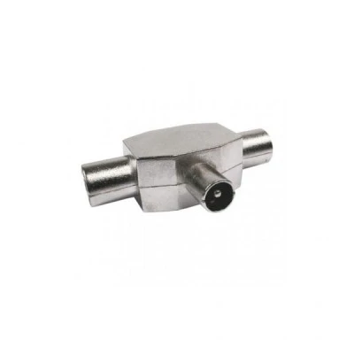 Ταφ TV Connector τύπου Τ με 1 αρσενικό & 2 θηλυκά μεταλλικό Engel MP0605