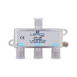 Διακλαδωτής LEMCO 1/3 75Ω με 1 είσοδο και 3 εξόδους βύσμα F – θηλυκό 10–2610 MHz