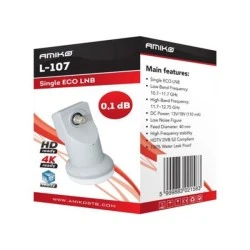 LNB Amiko Single ECO L-107 0,1db για παροχή σήματος σε 1 χρήστη