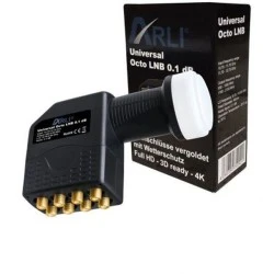 Ισχυρό LNB ARLI Octo 0,1db Universal με επιχρυσωμένους συνδέσμους F  για σύνδεση με 8 δορυφορικούς δέκτες