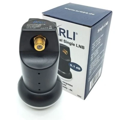 LNB (μάτι) ARLI SINGLE 0,1db UNIVERSAL με επιχρυσωμένες συνδέσεις F για άμεση σύνδεση με δέκτη LNB (μάτι) ARLI SINGLE 0,1db UNIVERSAL με επιχρυσωμένες συνδέσεις F για άμεση σύνδεση με δέκτη