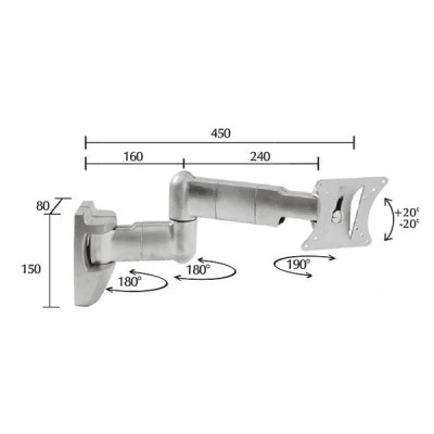 Βάση τηλεόρασης TV LCD-PLASMA TRIDIRECTION 20 Kg - 30" /Tboston AC0521E