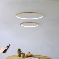 Φωτιστικό LED "TOLEDO" σε απόχρωση ξύλου LEGGENDA 85W με ασύρματο τηλεχειρισμό 3+1 ψυχρό - φυσικό - θερμό