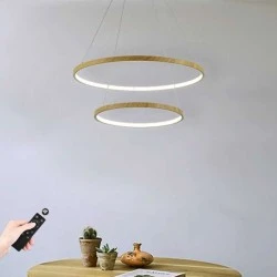 Φωτιστικό LED "TOLEDO" σε απόχρωση ξύλου LEGGENDA 85W με ασύρματο τηλεχειρισμό 3+1 ψυχρό - φυσικό - θερμό