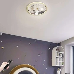 Παιδικό φωτιστικό 93W LED MOON με σώμα άσπρο + χρυσό και 3 επιλογές φωτισμού 3000K,4000K,6000K