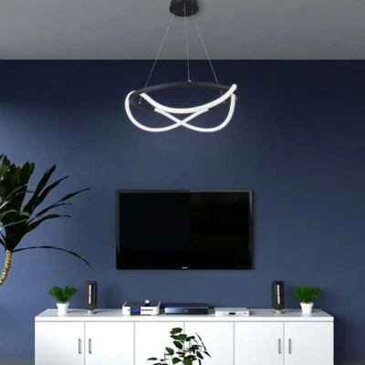 Κρεμαστό φωτιστικό LED "PARIS" LEGGENDA με φυσικό φως 3700Κ 49W σε μαύρο χρώμα και διάμετρο Φ60
