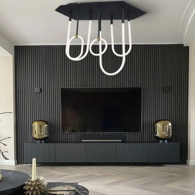Κρεμαστό φωτιστικό LED "MONACO" LEGGENDA 75W με φυσικό φως 3700Κ σε μαύρο χρώμα