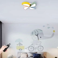 Παιδικό φωτιστικό LED FLOWER 36W με 3 επιλογες φωτισμού 3000K - 4000K - 6000K και ασύρματο τηλεχειριστήριο 