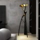 Φωτιστικό LED δαπέδου "ESTIA" LEGGENDA 6W με θερμό λευκό φως 3500K και μαύρπο σώμα από ρητίνη και αλουμίνιο