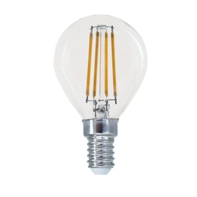 Διακοσμητική λάμπα led filament σφαιρική διάφανη E14 4W 230V 4000k ενδιάμεσο λευκό φως 490lm