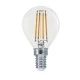 Διακοσμητική λάμπα led filament σφαιρική διάφανη E14 4W 230V 4000k ενδιάμεσο λευκό φως 490lm