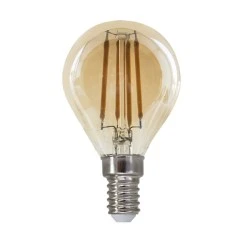 Λάμπα led filament σφαιρική Ε14 4W 230V 2700k θερμό λευκό φως 500lm με δυνατότητα ρύθμισης της έντασης φωτός & μελί κάλυμμα