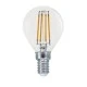Λάμπα led filament σφαιρική Ε14 4W 230V 2700k θερμό λευκό φως 570lm 30000h με δυνατότητα ρύθμισης της έντασης φωτός & διάφανο κάλυμμα