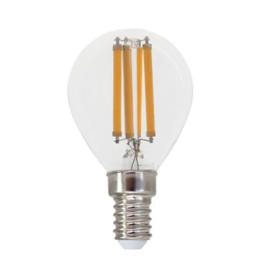 Διακοσμητική λάμπα led filament σφαιρική διάφανη E14 6W 230V 6500k ψυχρό λευκό φως 780lm