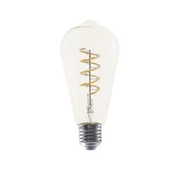 Διακοσμητική λάμπα led αβοκάντο spiral E27 ντιμαριζόμενη 4W 230V 1800k θερμό φως 300lm με διάφανο κάλυμμα