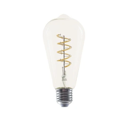 Διακοσμητική λάμπα led αβοκάντο spiral E27 ντιμαριζόμενη 4W 230V 1800k θερμό φως 300lm με διάφανο κάλυμμα