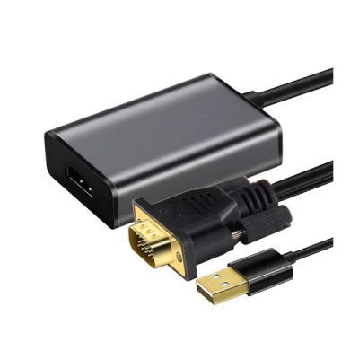 Aντάπτορας HDMI σε VGA & USB CABLETIME με ανάλυση οθόνης 1080p & μήκος καλωδίου 15cm σε μαύρο χρώμα Aντάπτορας HDMI σε VGA & USB CABLETIME με ανάλυση οθόνης 1080p & μήκος καλωδίου 15cm σε μαύρο χρώμα