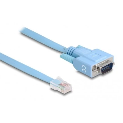 Καλώδιο serial DELOCK RS-232 DB9 σε RJ45 με μήκος 1m σε μπλε χρώμα
