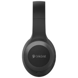 Ασύρματα ακουστικά κεφαλής CELEBRAT  με μικρόφωνο bluetooth διάμετρος ηχείων 40mm σε μαύρο χρώμα