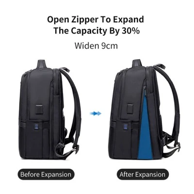 Τσάντα πλάτης ARCTIC HUNTER με θήκη laptop 15.6" με χωρητικότητα 27L με θύρα USB μαύρη