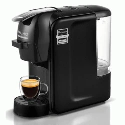 Καφετιέρα espresso συμβατή με κάψουλες Nespresso, Dolce Gusto και αλεσμένο καφέ 1450W με πίεση 19 bar σε μαύρο χρώμα BRUNO 