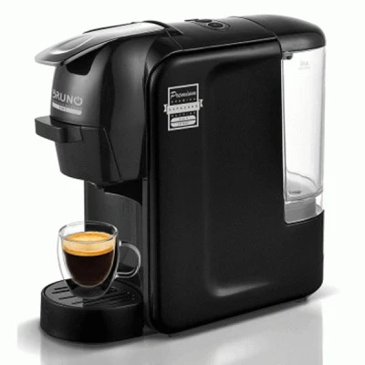 Καφετιέρα espresso συμβατή με κάψουλες Nespresso, Dolce Gusto και αλεσμένο καφέ 1450W με πίεση 19 bar σε μαύρο χρώμα BRUNO 