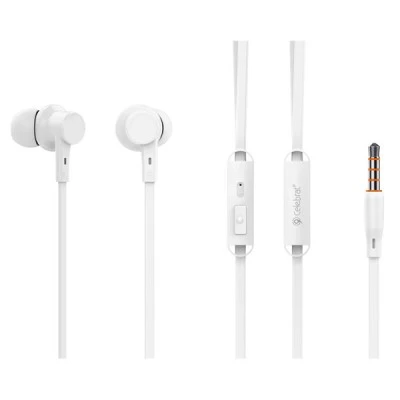 Ενσύρματα ακουστικά CELEBRAT earphones με μικρόφωνο G19 jack 3.5mm μήκος καλωδίου 1.2m σε λευκό χρώμα