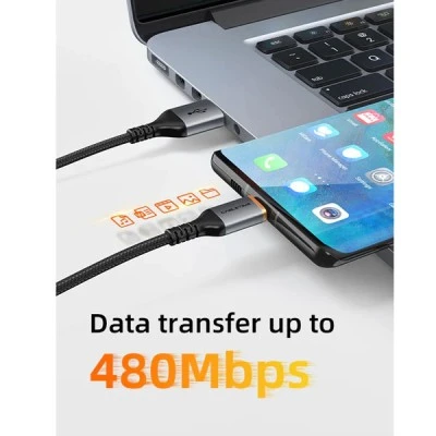 Καλώδιο USB σε USB-C CABLETIME 3A με απόδοση φόρτισης 15W με μήκος 1m μαύρο