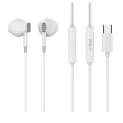 Ακουστικά ενσύρματα CELEBRAT earphones με μικρόφωνο D12 USB-C με μήκος καλωδίου 1.2m σε λευκό χρώμα 