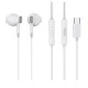 Ακουστικά ενσύρματα CELEBRAT earphones με μικρόφωνο D12 USB-C με μήκος καλωδίου 1.2m σε λευκό χρώμα 