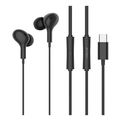 Ενσύρματα ακουστικά CELEBRAT earphones με μικρόφωνο D13 USB-C μήκος καλωδίου 1.2m σε μαύρο χρώμα Ενσύρματα ακουστικά CELEBRAT earphones με μικρόφωνο D13 USB-C μήκος καλωδίου 1.2m σε μαύρο χρώμα