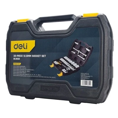 Σετ καστάνια με καρυδάκια DELI DL1032 με θήκη 1/2" Cr-V αποτελούμενο από 32 τεμάχια Σετ καστάνια με καρυδάκια DELI DL1032 με θήκη 1/2" Cr-V αποτελούμενο από 32 τεμάχια