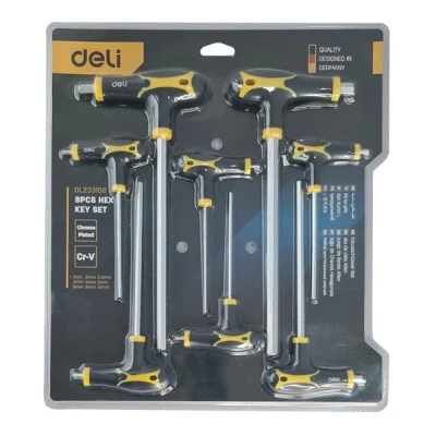 Σετ κλειδιά Allen DELI τύπου Ταφ 2-10mm από Cr-V αποτελούμενο από 8 τεμάχια Σετ κλειδιά Allen DELI τύπου Ταφ 2-10mm από Cr-V αποτελούμενο από 8 τεμάχια