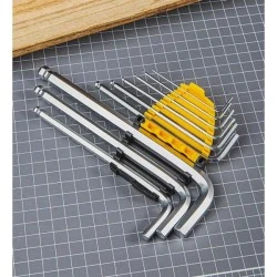 Σετ κλειδιά Allen DELI DL3088 με μακρύ βραχίονα 1.5-10mm από Cr-V  9 τεμάχια