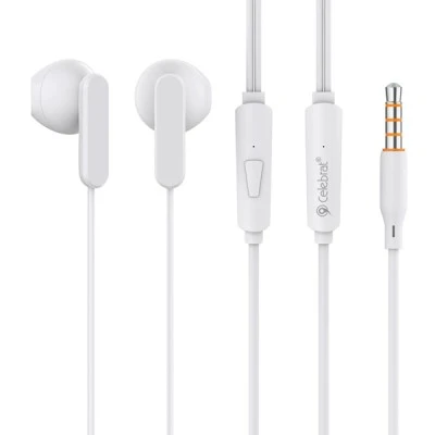 Ακουστικά ενσύρματα CELEBRAT earphones με μικρόφωνο G23 3.5mm με μήκος καλωδίου 1.2m σε λευκό χρώμα Ακουστικά ενσύρματα CELEBRAT earphones με μικρόφωνο G23 3.5mm με μήκος καλωδίου 1.2m σε λευκό χρώμα