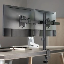Βάση γραφείου BRATECK για 2 οθόνες 17"-32" ρυθμιζόμενη έως 9kg ανά οθόνη 867x178x543mm