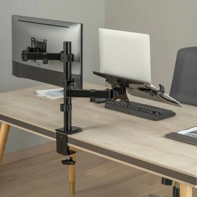 Βάση γραφείου BRATECKBRATECK LDT66-C024ML για οθόνη 17"-32" & laptop έως 9kg ρυθμιζόμενη Βάση γραφείου BRATECKBRATECK LDT66-C024ML για οθόνη 17"-32" & laptop έως 9kg ρυθμιζόμενη
