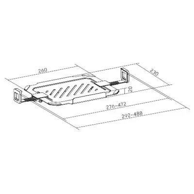 Βάση laptop BRATECK NBH-8 για βάση οθονών VESA έως 17" σε μαύρο χρώμα 309x250x250mm