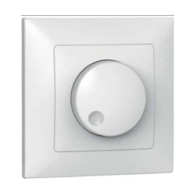 Χωνευτός διακόπτης Dimmer με πλαίσιο LED περιστροφικός 400W σε λευκό χρώμα DM-400L/N