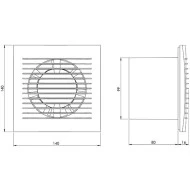 Εξαεριστήρας μπάνιου Φ100mm ανθρακί 15W 100m³/h 2550rpm 32dB IPX4