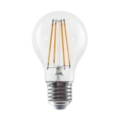 Διακοσμητική λάμπα led filament Ε27 Α60 8W 230V 4000k ενδιάμεσο λευκό φως 1010 lumen διάφανη