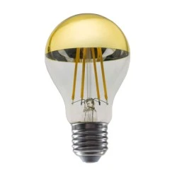 Λάμπα LED FILAMENT με ντουί E27 A60 8W 2700K θερμό λευκό φως 230VAC 900lm ντιμαριζόμενη κάλυμμα διάφανο & χρυσό