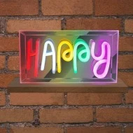 Φωτιστικό NEON LED STRIPS "HAPPY" με USB καλώδιο1mt 5V 230x40x127mm {enjoysimplicity}™