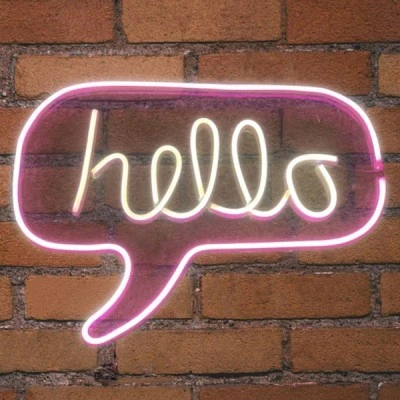 Φωτιστικό NEON LED STRIPS HELLO με διάσταση 610x15x450mm και USB καλώδιο 1mt 5V {enjoysimplicity}™