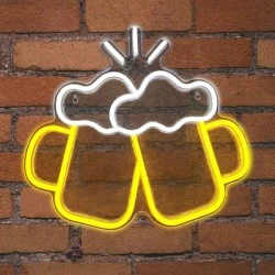 LED διακοσμητικό φωτιστικό NEON STRIPS BEER GLASSES με USB καλώδιο 1mt 5V 400x15x365mm {enjoysimplicity}™