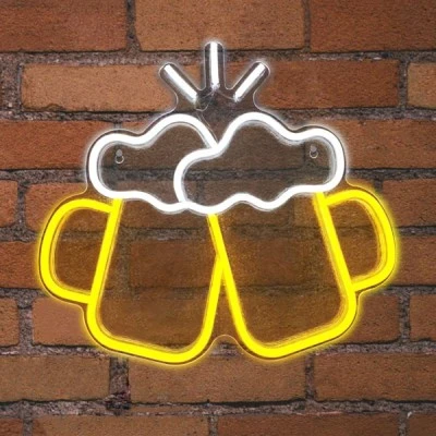 LED διακοσμητικό φωτιστικό NEON STRIPS BEER GLASSES με USB καλώδιο 1mt 5V 400x15x365mm {enjoysimplicity}™