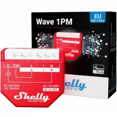 Έξυπνος διακόπτης Shelly Qubino Wave 1PM με μέτρηση ισχύος 1 καναλιού 16 A Έξυπνος διακόπτης Shelly Qubino Wave 1PM με μέτρηση ισχύος 1 καναλιού 16 A