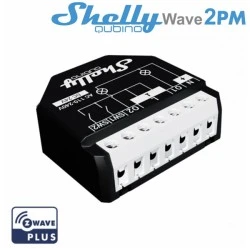Έξυπνος διακόπτης Shelly Qubino Wave 2PM 2 καναλιών 16A χαμηλής κατανάλωσης για τον έλεγχο 2 ανεξάρτητων συσκευών