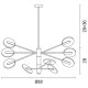 Led κρεμαστό φωτιστικό μαύρο/χρυσό 63W 3000/4000/6000k 4725lm εσωτερικού χώρου 25000h