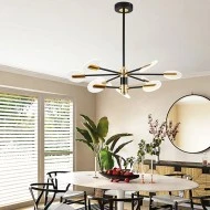 Led κρεμαστό φωτιστικό μαύρο/χρυσό 63W 3000/4000/6000k 4725lm εσωτερικού χώρου 25000h